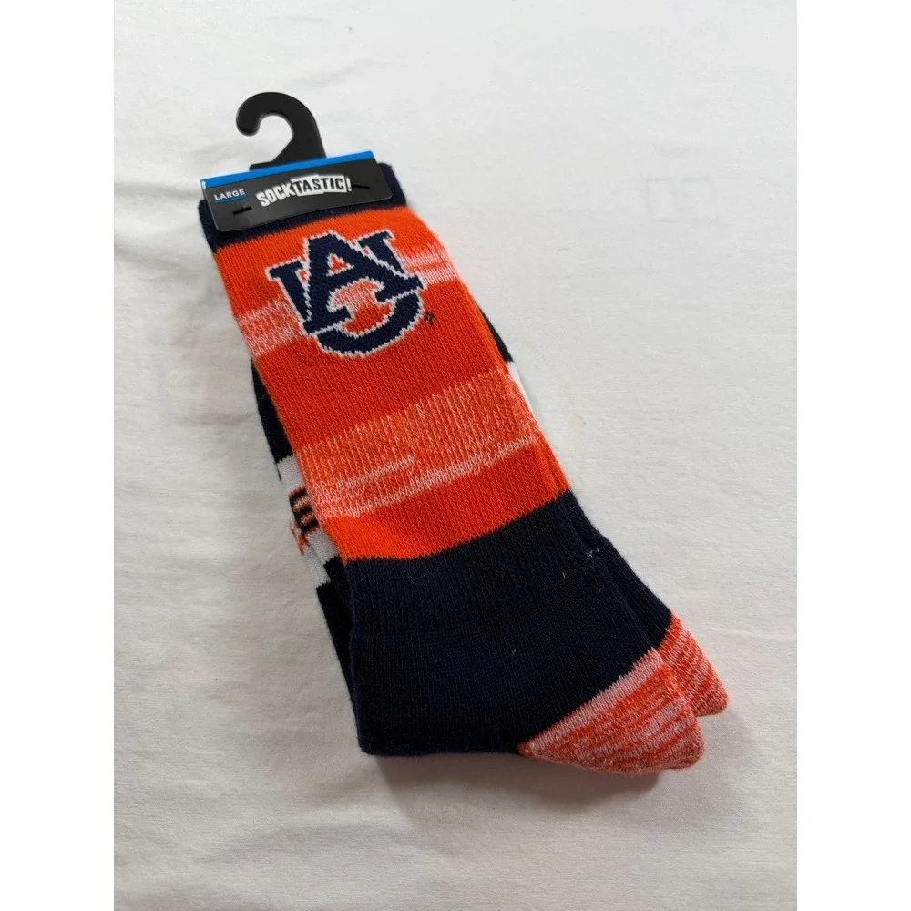 Socktastic Auburn Tigers NCAA Crew Socks Mens Large Orange Navy Blue M1504R